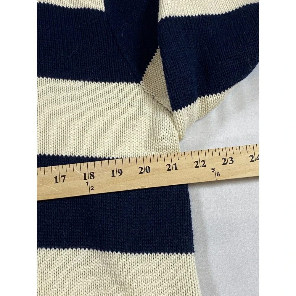 Brandy Melville Navy Cream Striped Crew Neck Long Sleeve‎ Sweater